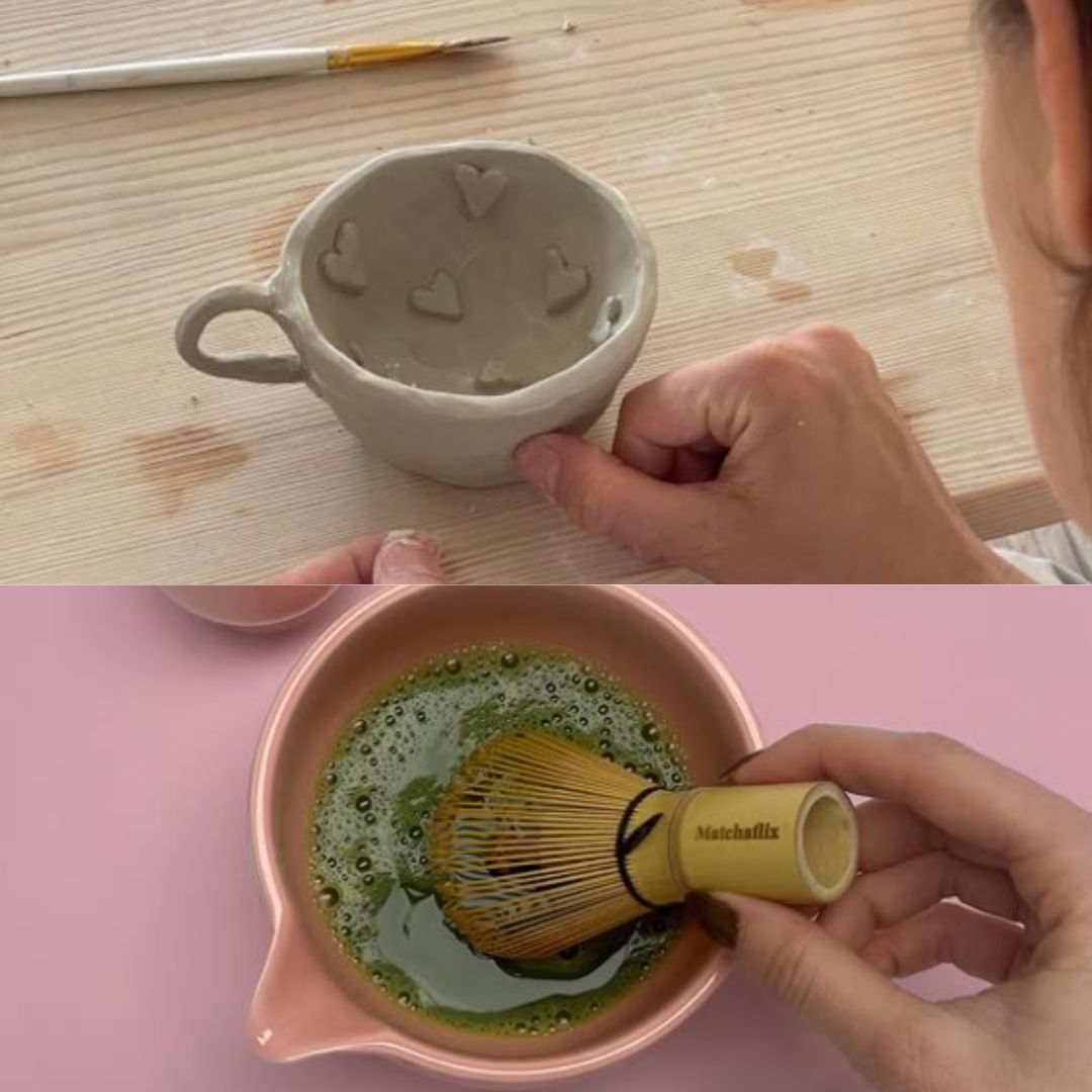 Crea tu taza de cerámica + Matcha 💚